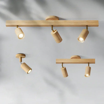 Modern wood three light adjustable gu10 led ceiling lamp kitchen