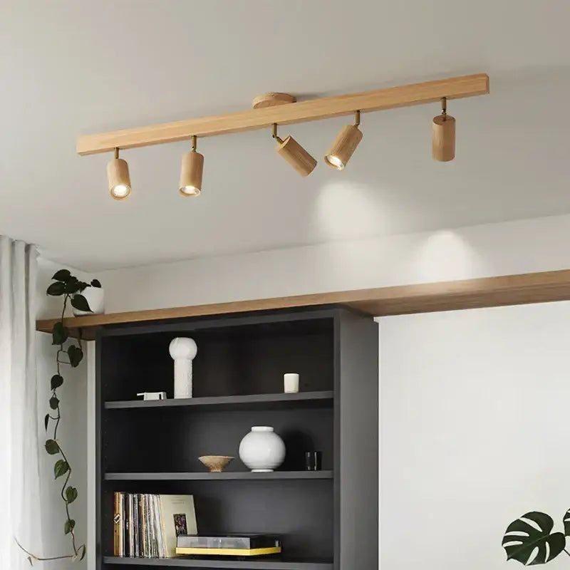 Modern wood three light adjustable gu10 led ceiling lamp kitchen