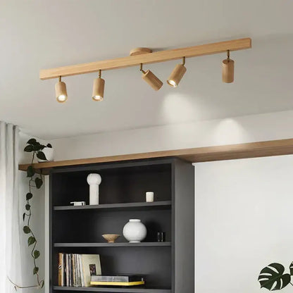 Modern wood three light adjustable gu10 led ceiling lamp kitchen