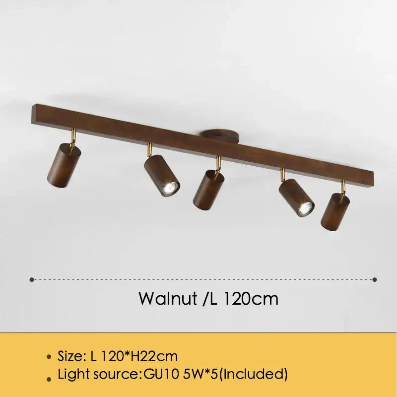 Modern wood three light adjustable gu10 led ceiling lamp kitchen