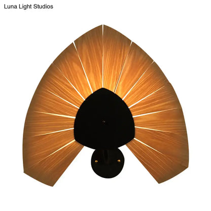Modern wood veneer fan wall sconce black e26 e27 dining room light