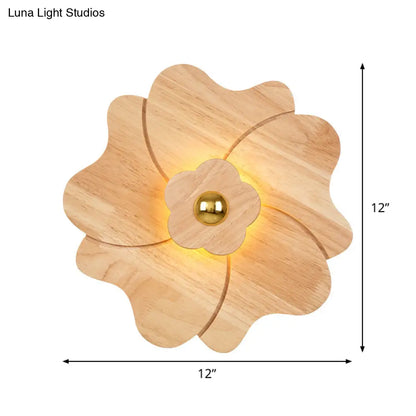 DecorBites™ Modern Wood Wall Sconce with LED Lights for Flower Bedside