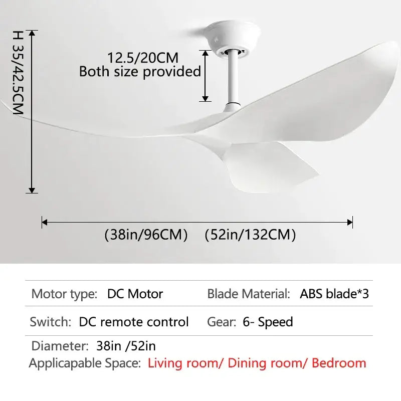 Modern wooden ceiling fan with remote control living room modern spaces