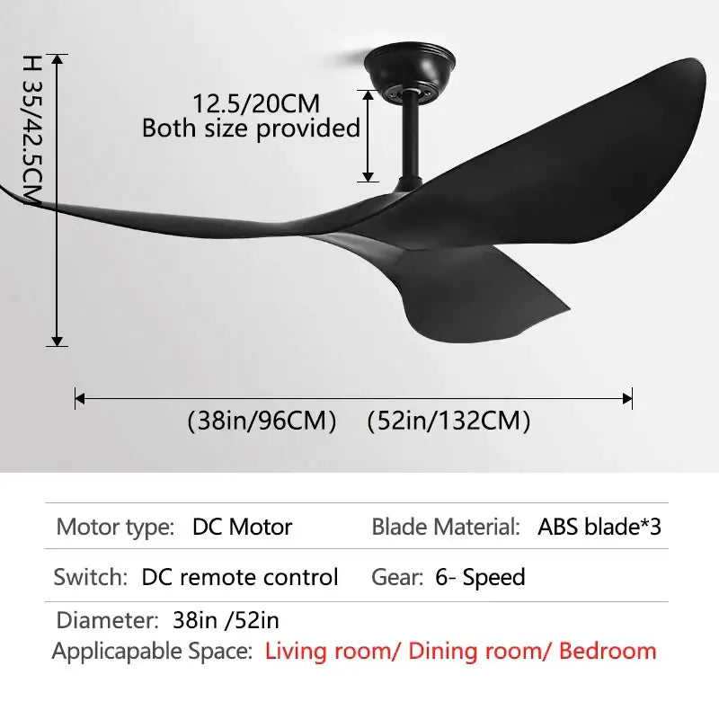 Modern wooden ceiling fan with remote control living room modern spaces
