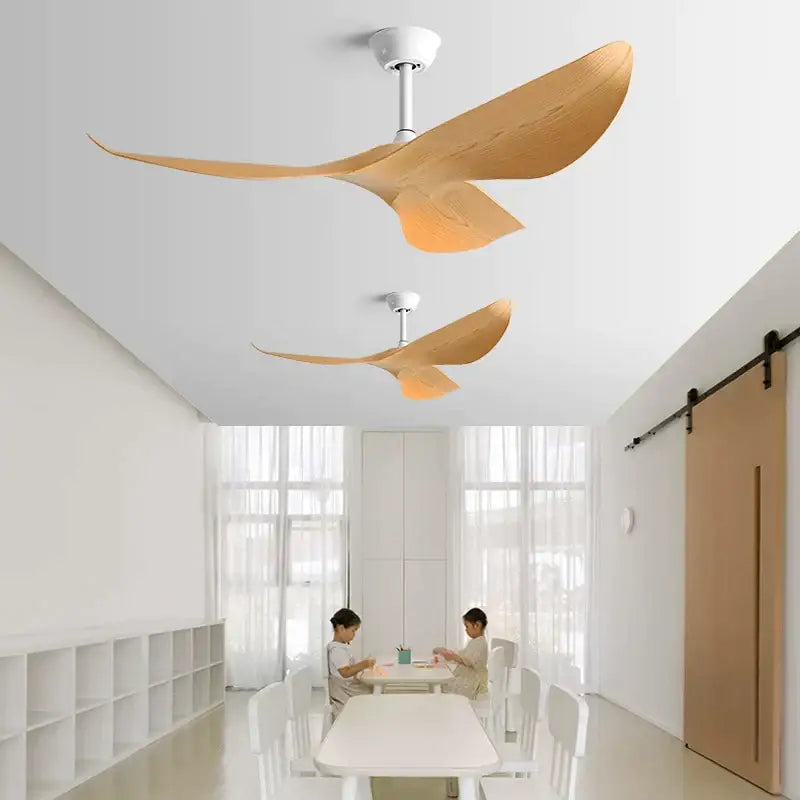 Modern wooden ceiling fan with remote control living room modern spaces