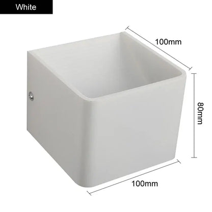Modern wooden cube led wall light bedroom sconce