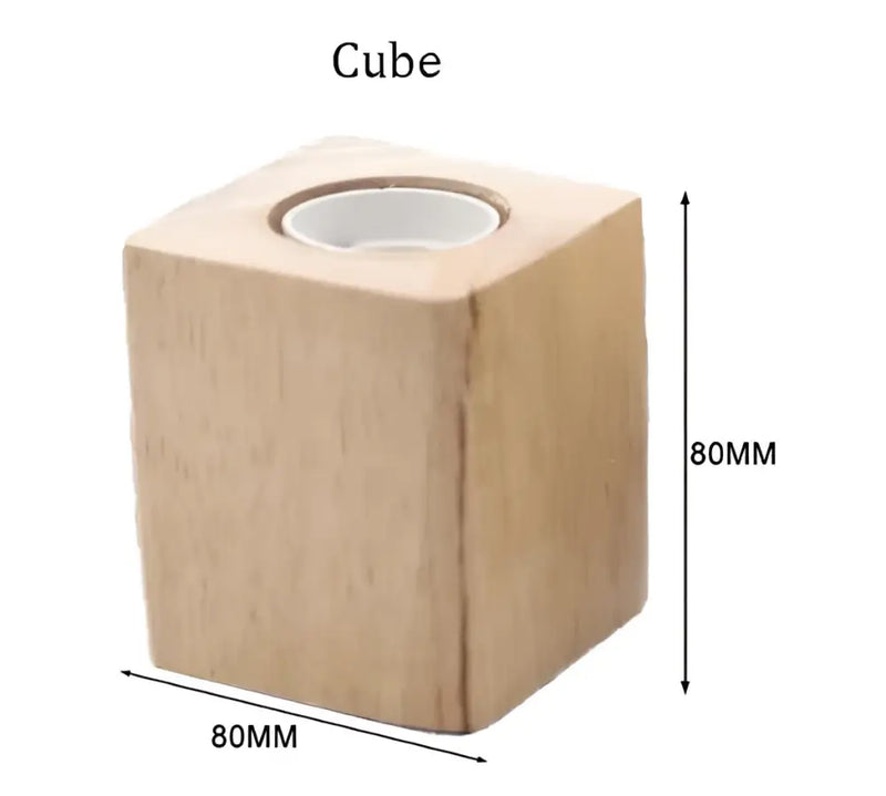 Modern wooden cube led wall sconce bedroom light with knob switch