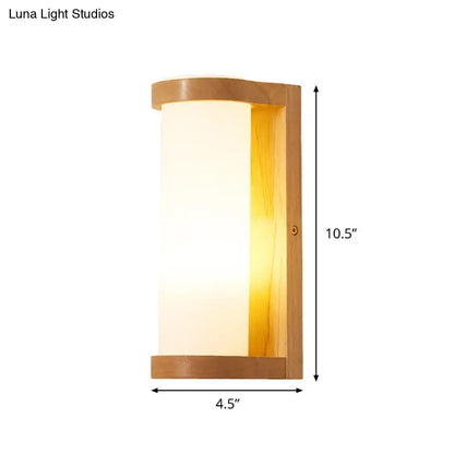 Modern wooden rectangle sconce with e26 e27 bulb – bedroom wall light
