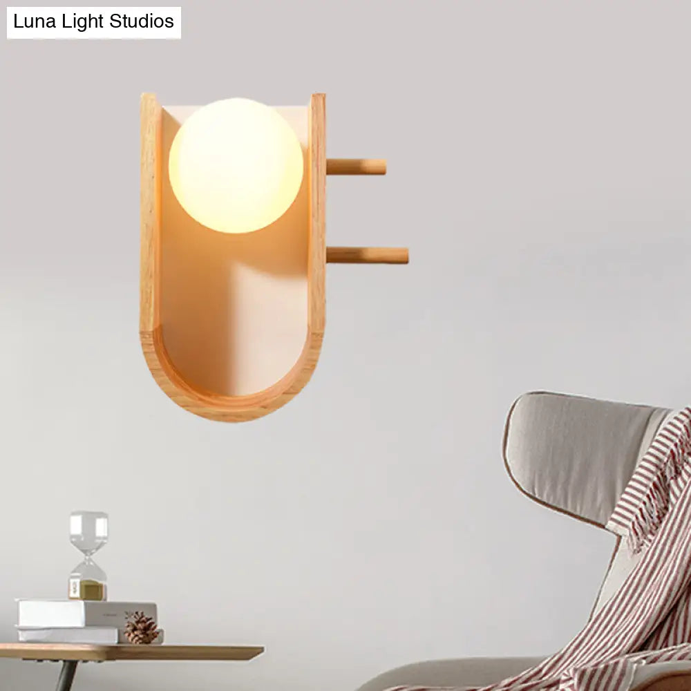 DecorBites™ Modern Wooden Sconce Light with Creative Rack Design - Flush Mount Wall Lighting for 1 Bulb