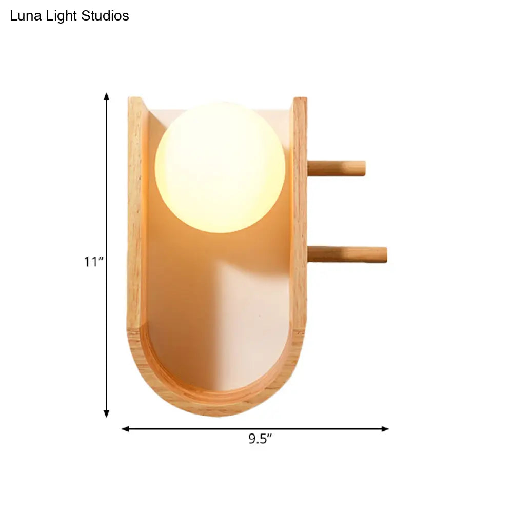 DecorBites™ Modern Wooden Sconce Light with Creative Rack Design - Flush Mount Wall Lighting for 1 Bulb
