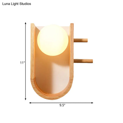 DecorBites™ Modern Wooden Sconce Light with Creative Rack Design - Flush Mount Wall Lighting for 1 Bulb