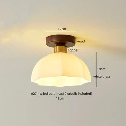 Modern woven beige led wicker wood ceiling lights hallway