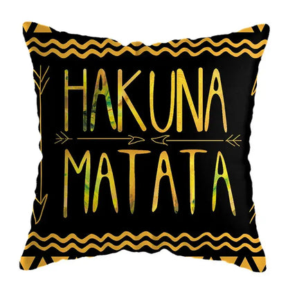 Modern yellow and black geometric deer print pillowcase living room