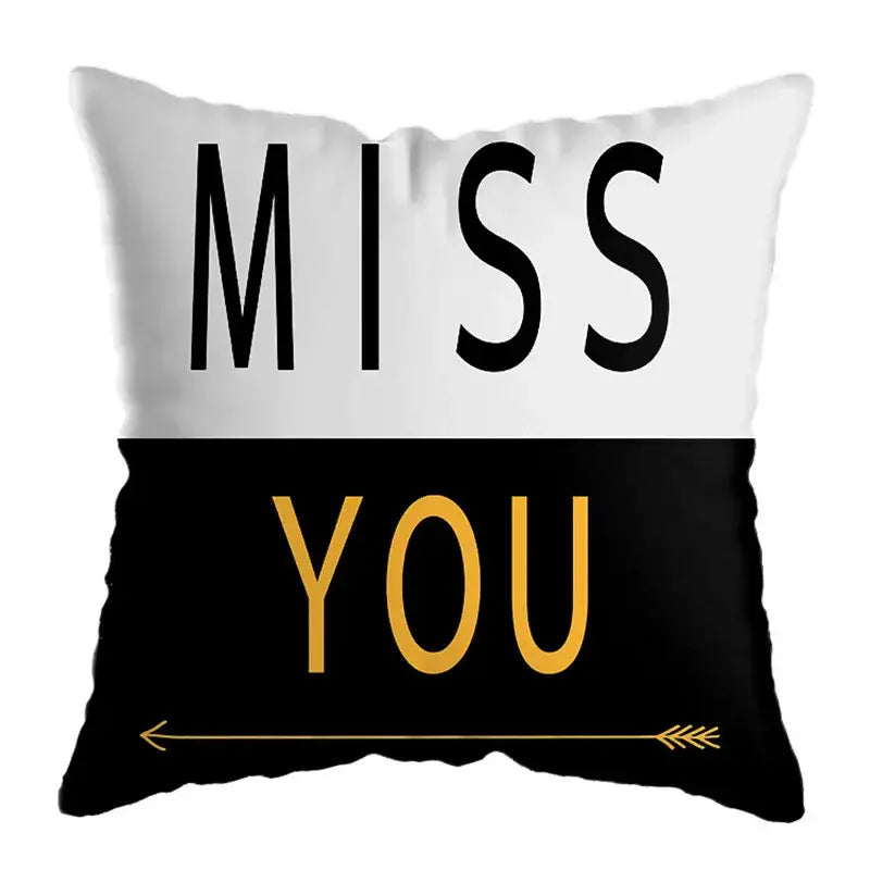 Modern yellow and black geometric deer print pillowcase living room