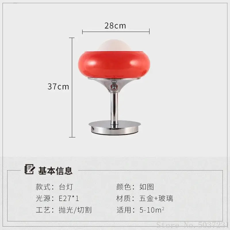 Modern yellow and chrome glass egg tart desk lamp bedroom