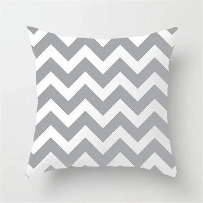 Modern yellow and gray geometric stripe pillowcase living room decor