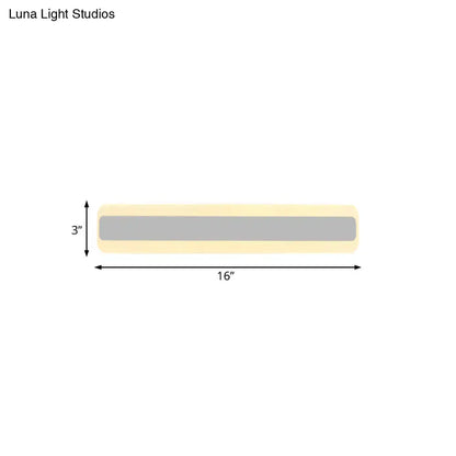 Modern yellow and gray led white light strip bathroom vanity fixture