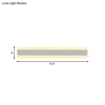 Modern yellow and gray led white light strip bathroom vanity fixture