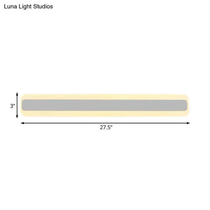 Modern yellow and gray led white light strip bathroom vanity fixture