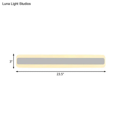 Modern yellow and gray led white light strip bathroom vanity fixture