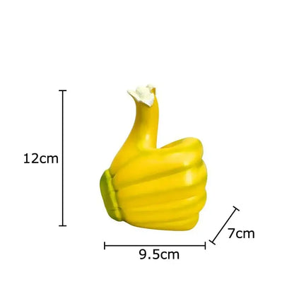 Modern yellow banana fist resin statue bedroom desk ornament