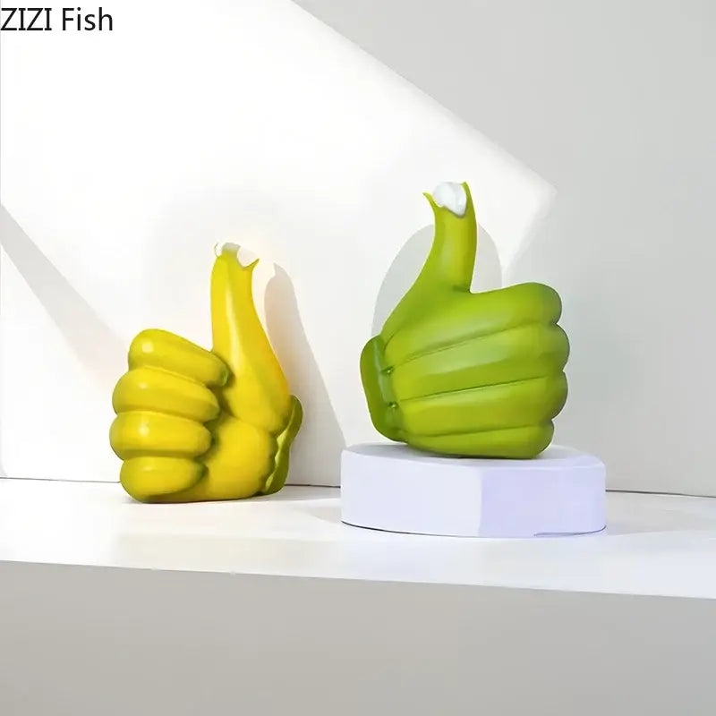 Modern yellow banana fist resin statue bedroom desk ornament