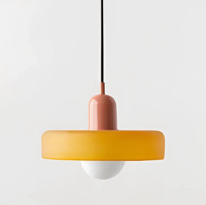 Modern yellow & olive green glass chandelier pendant light bedroom