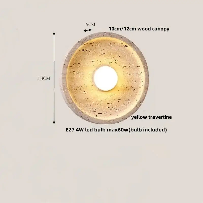 Modern yellow stone led wall lamp bedroom concrete light