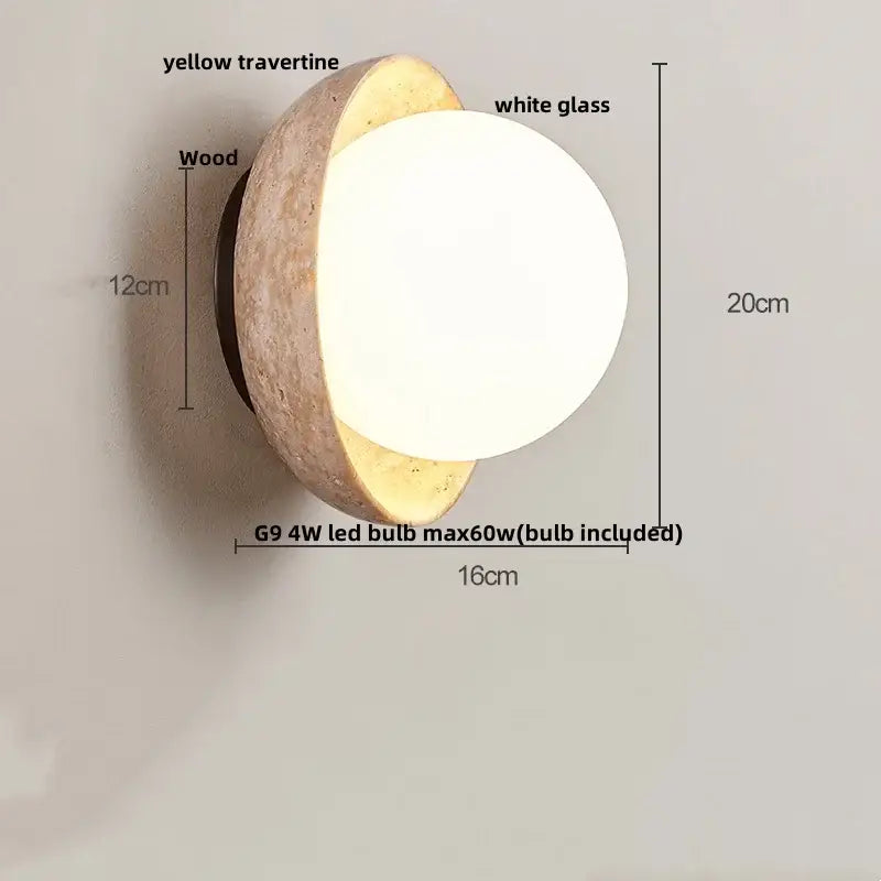 Modern yellow stone led wall lamp bedroom concrete light