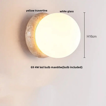 Modern yellow stone led wall lamp bedroom concrete light