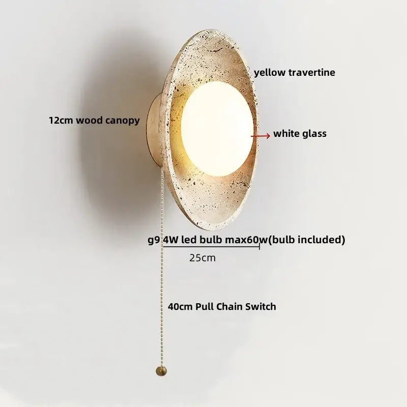 Modern yellow stone led wall lamp bedroom concrete light