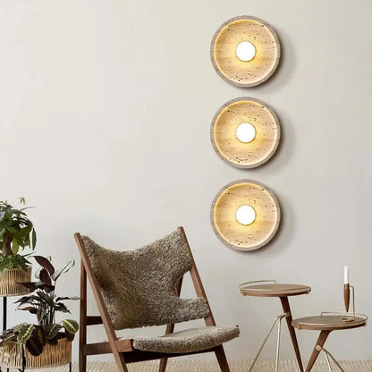 Modern yellow stone led wall lamp bedroom concrete light