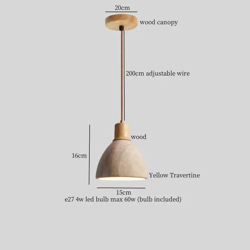 Modern yellow travertine led pendant lights for kitchen island