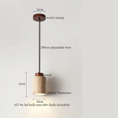 Modern yellow travertine led pendant lights for kitchen island