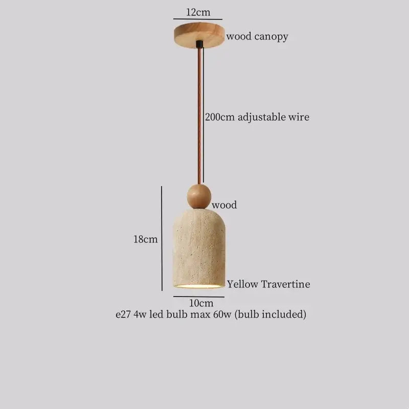 Modern yellow travertine led pendant lights for kitchen island
