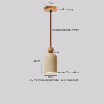 Modern yellow travertine led pendant lights for kitchen island