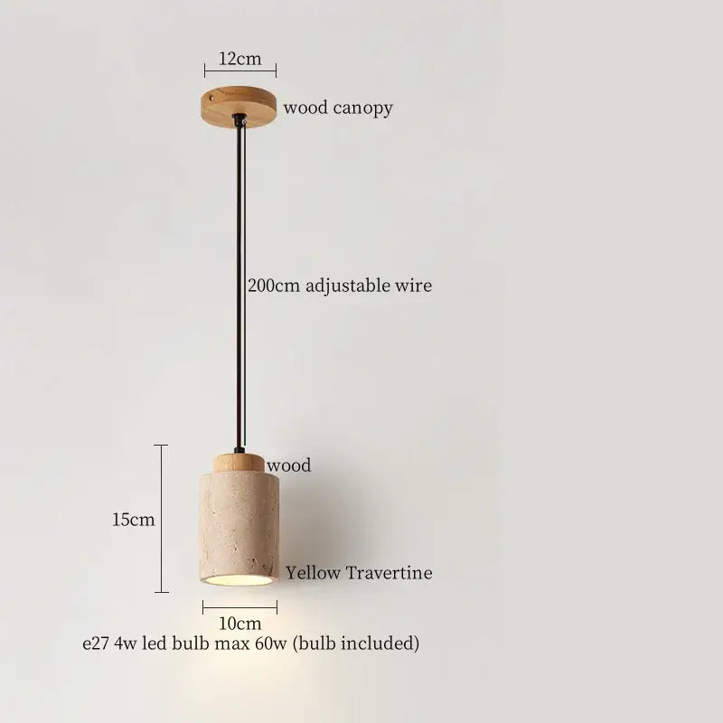 Modern yellow travertine led pendant lights for kitchen island