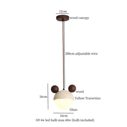 Modern yellow travertine led pendant lights for kitchen island