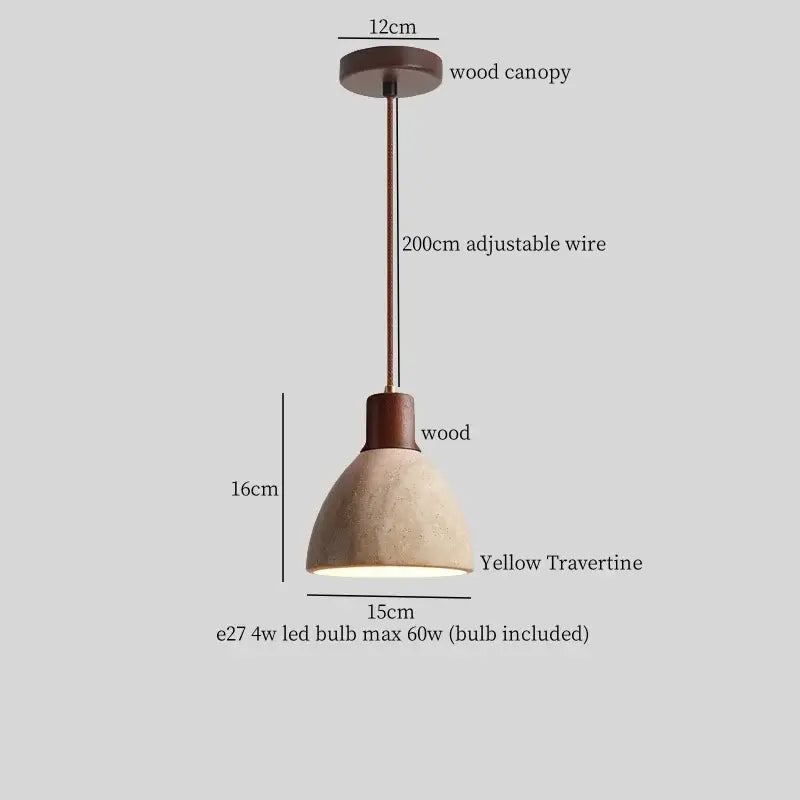 Modern yellow travertine led pendant lights for kitchen island