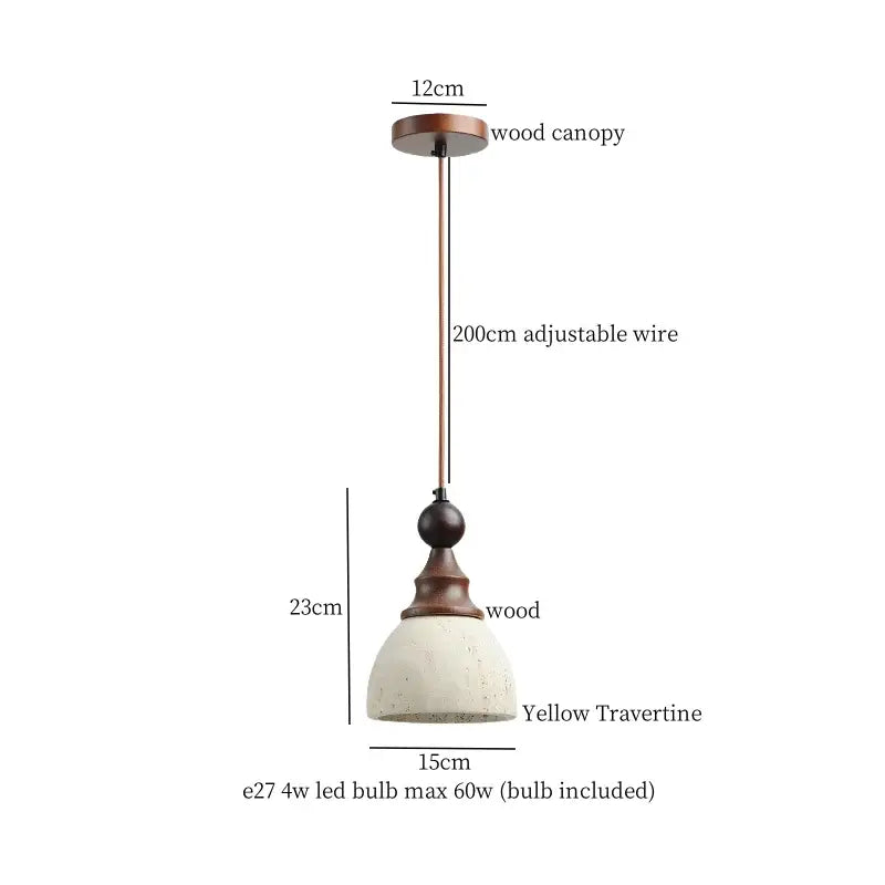 Modern yellow travertine led pendant lights for kitchen island