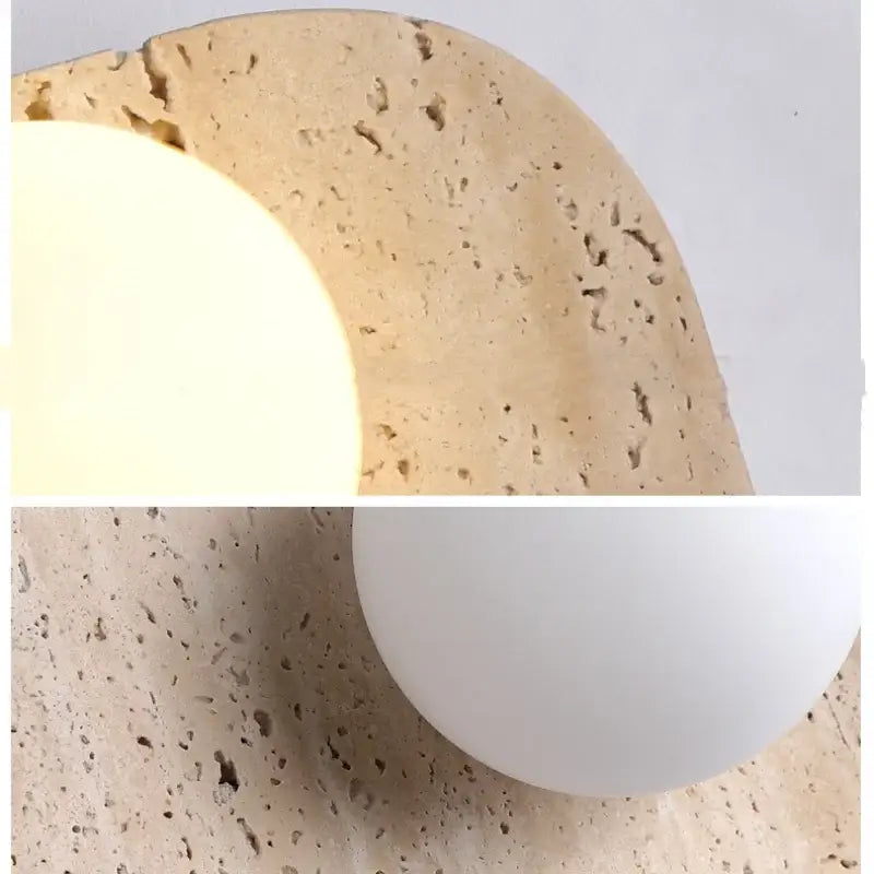 Modern yellow travertine led wall lamp bedroom stone light fixture