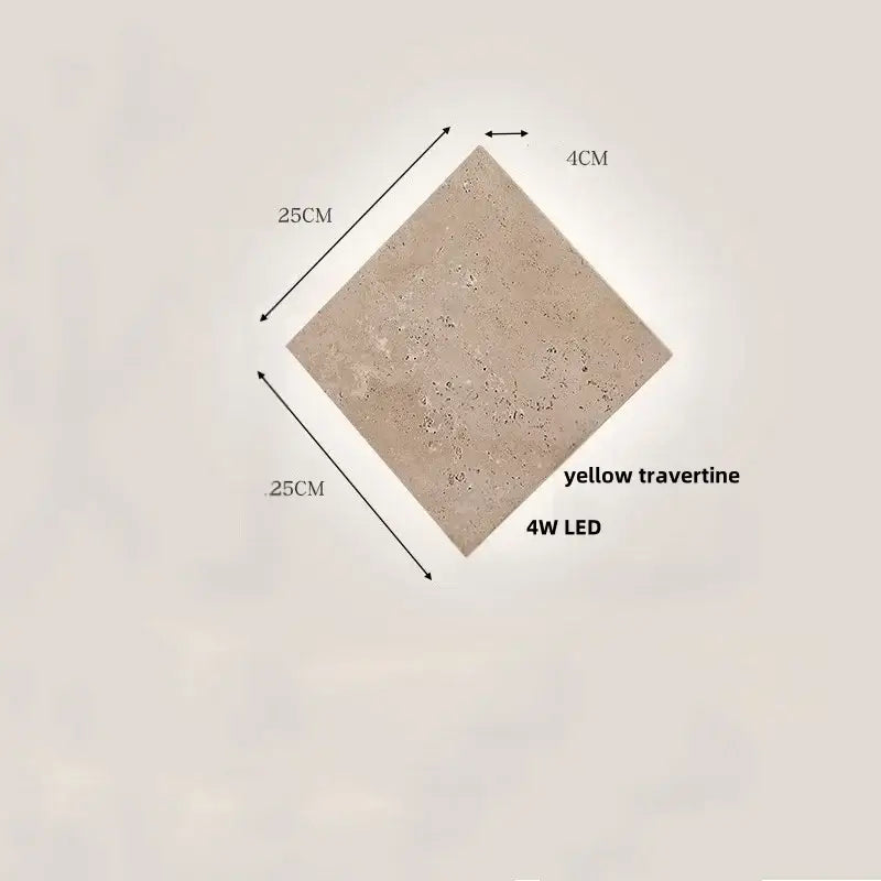 Modern yellow travertine square led wall lamp sconce stair light