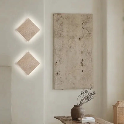 Modern yellow travertine square led wall lamp sconce stair light