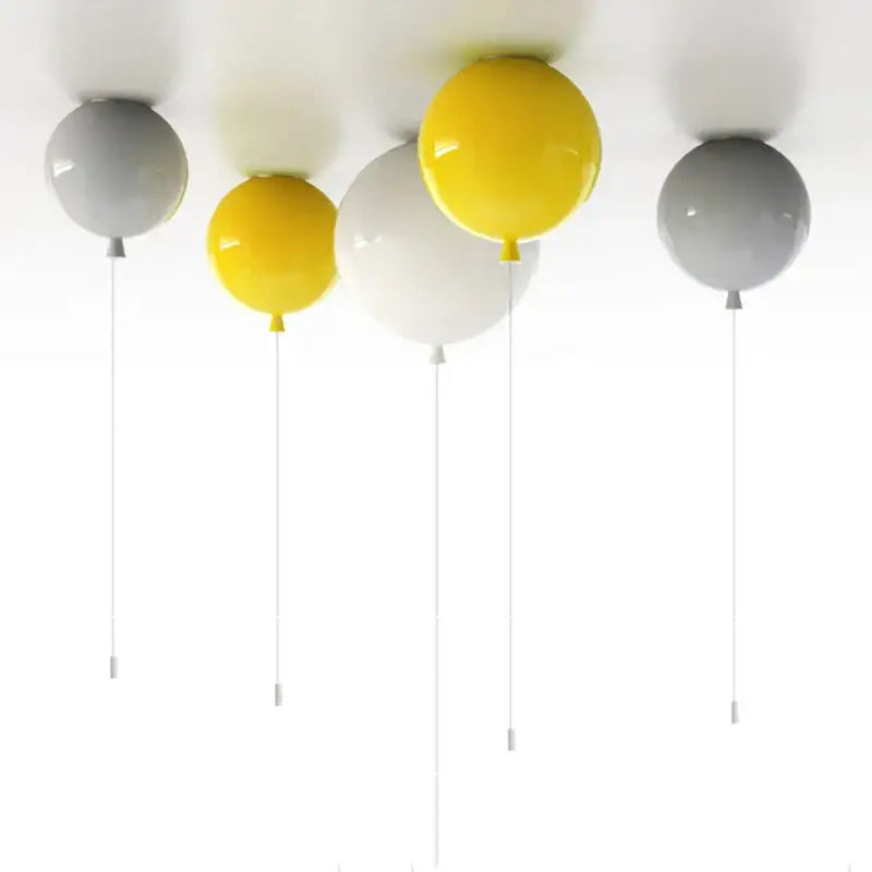Modern yellow white & gray balloon light for bedroom and living room