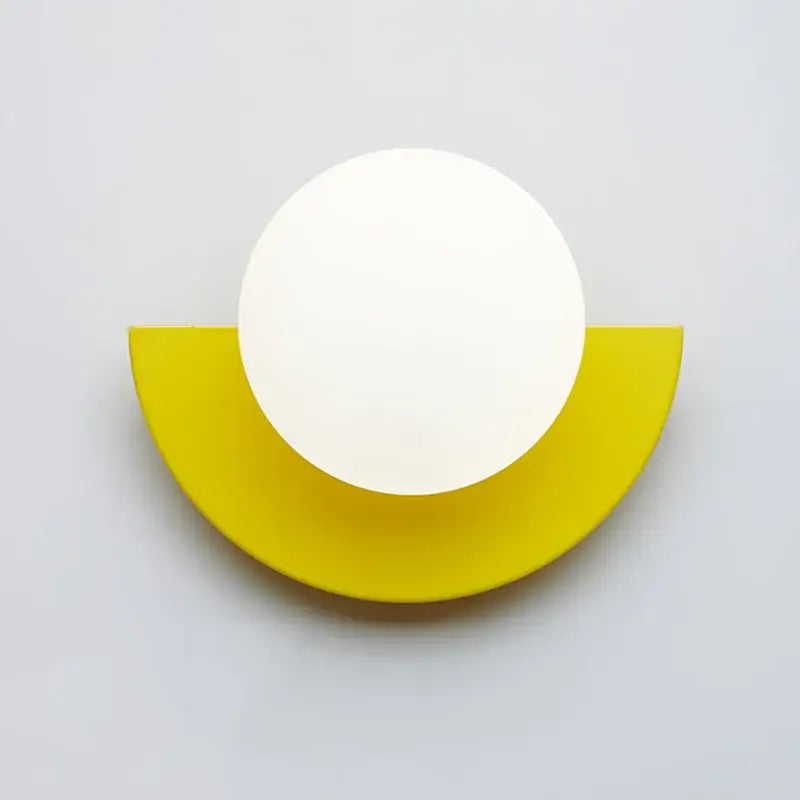 Modern yellow & white kids macaron led wall lamp bedroom sconce
