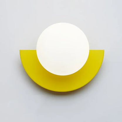 Modern yellow & white kids macaron led wall lamp bedroom sconce