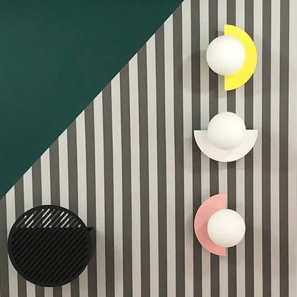 Modern yellow & white kids macaron led wall lamp bedroom sconce