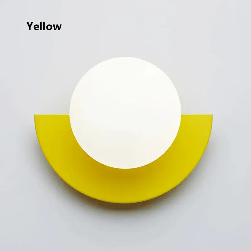 Modern yellow & white kids macaron led wall lamp bedroom sconce