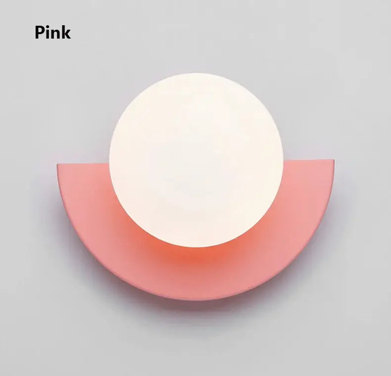 Modern yellow & white kids macaron led wall lamp bedroom sconce