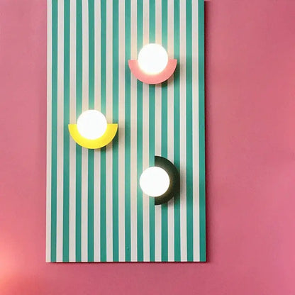 Modern yellow & white kids macaron led wall lamp bedroom sconce